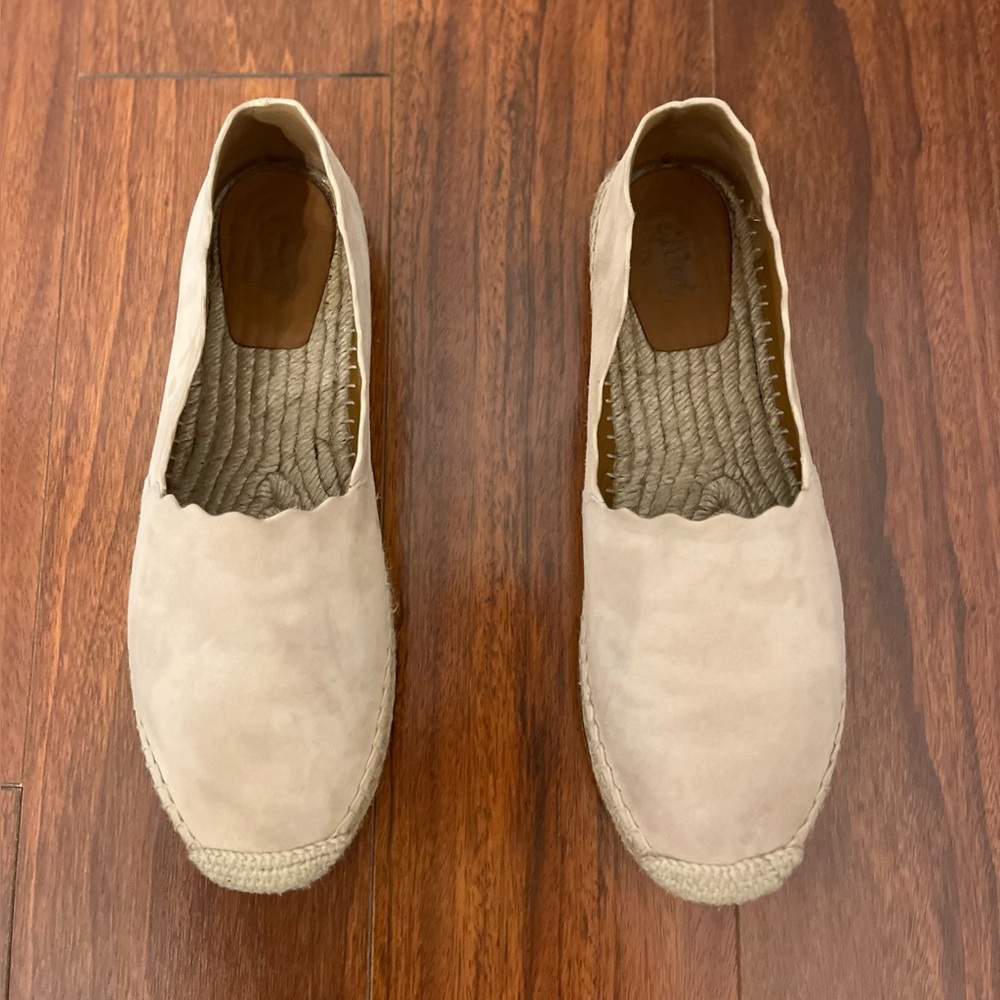 Chloe Suki Suede Scalloped Espadrilles